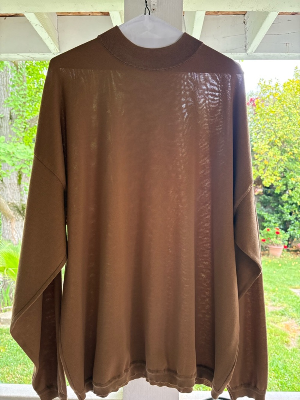 St. Croix Knits Fine Gauge Mock Neck | Tobacco Tone | Made in USA | XL